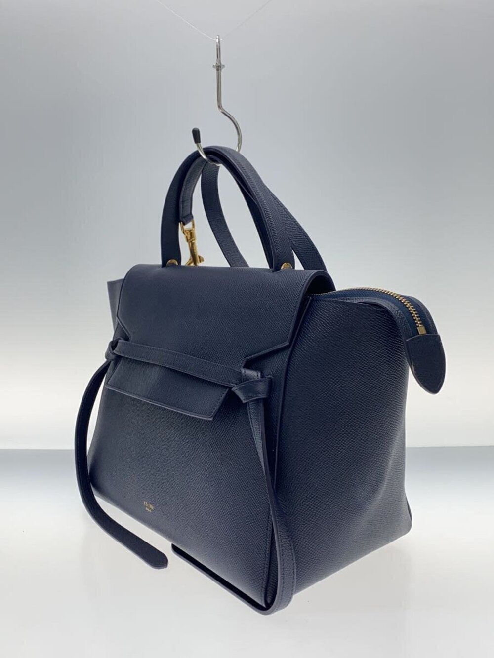 Celine Belt calfskin Bag grained signature leather knot Black